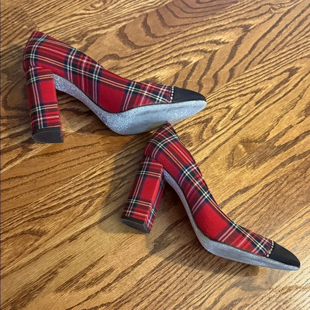 Plaid Red and Black Women's Pump J Crew tartan plaid